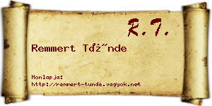 Remmert Tünde névjegykártya