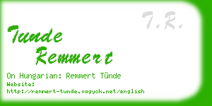tunde remmert business card